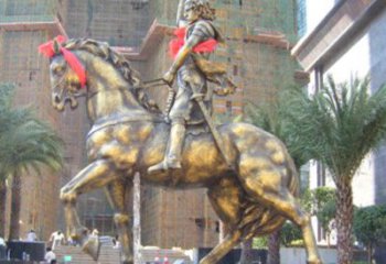丽水华丽的骑士雕塑，引人注目的西方骑马战士纪念铜雕
