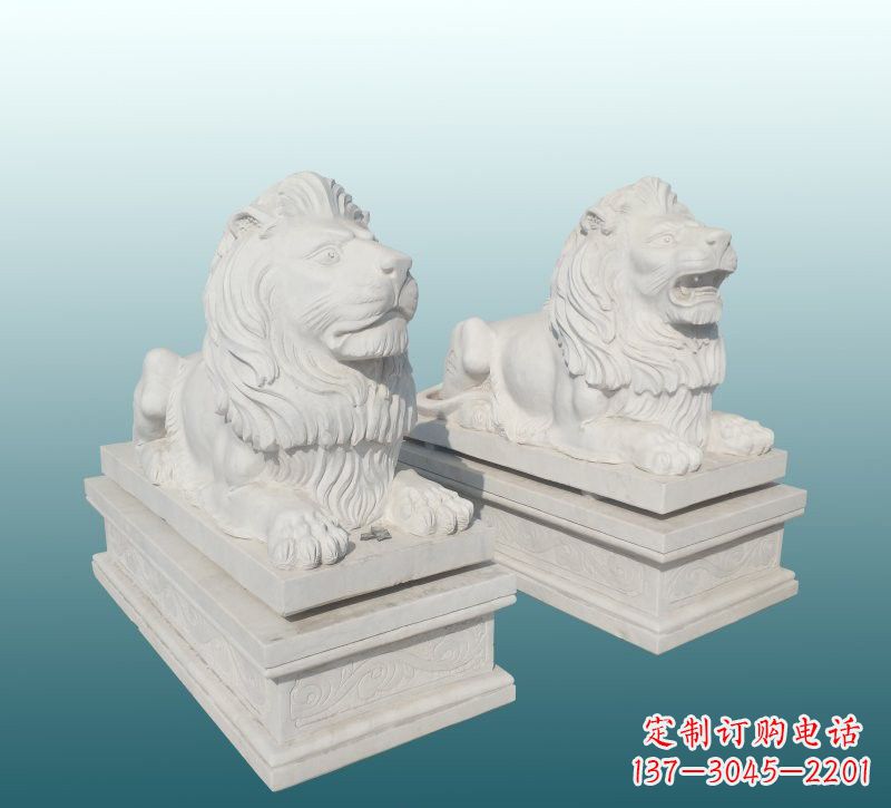 丽水汉白玉狮子雕塑，来自中领雕塑精美设计