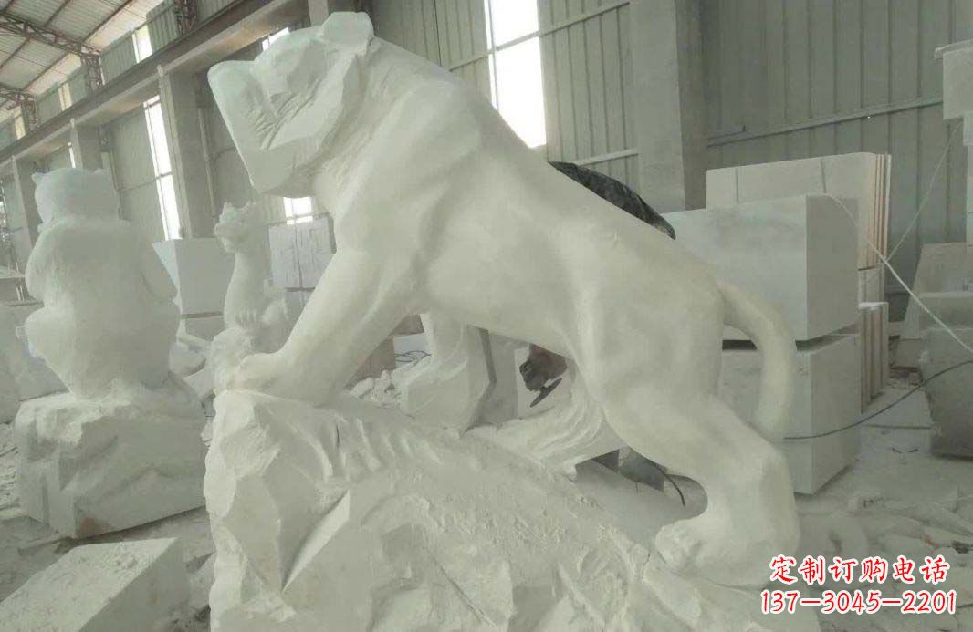 丽水汉白玉生肖虎雕塑