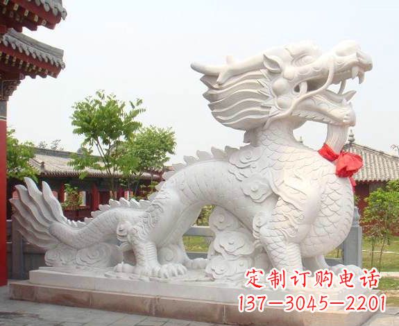 丽水汉白玉生肖龙雕,精致传承岁月之美