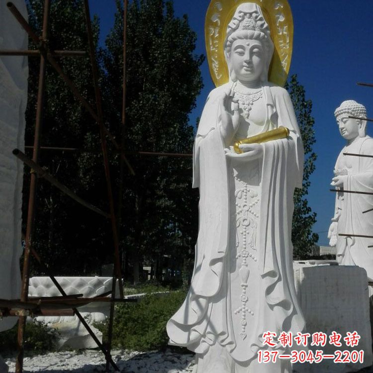 丽水汉白玉石雕佛像石头观音