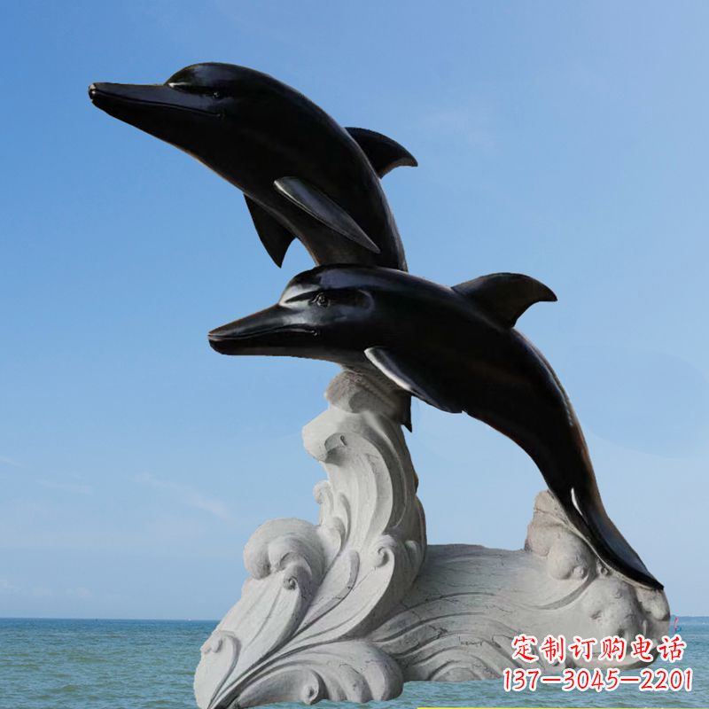 丽水黑曜石海豚石雕,让您的家园更加精美