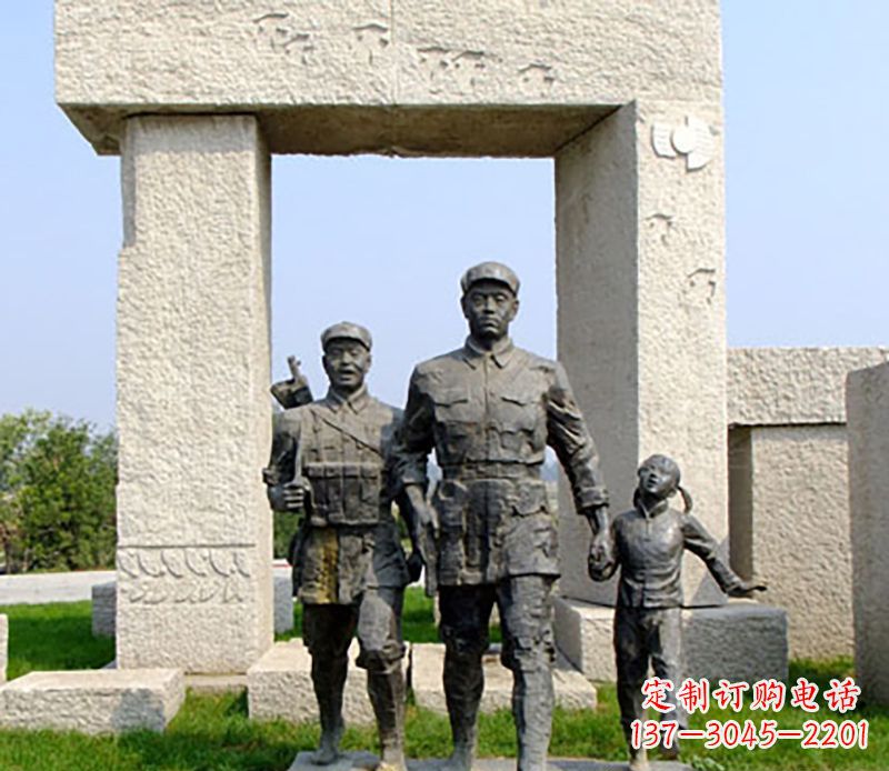 丽水红军公园人物铜雕