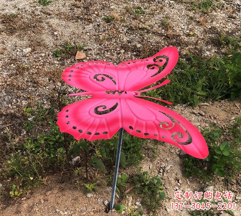 丽水红色铁艺不锈钢蝴蝶雕塑