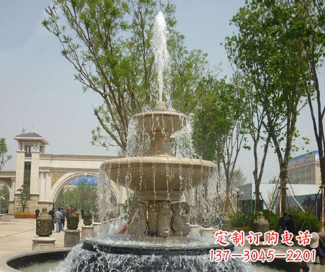 丽水精美多层喷泉雕塑,营造出优美水乐园