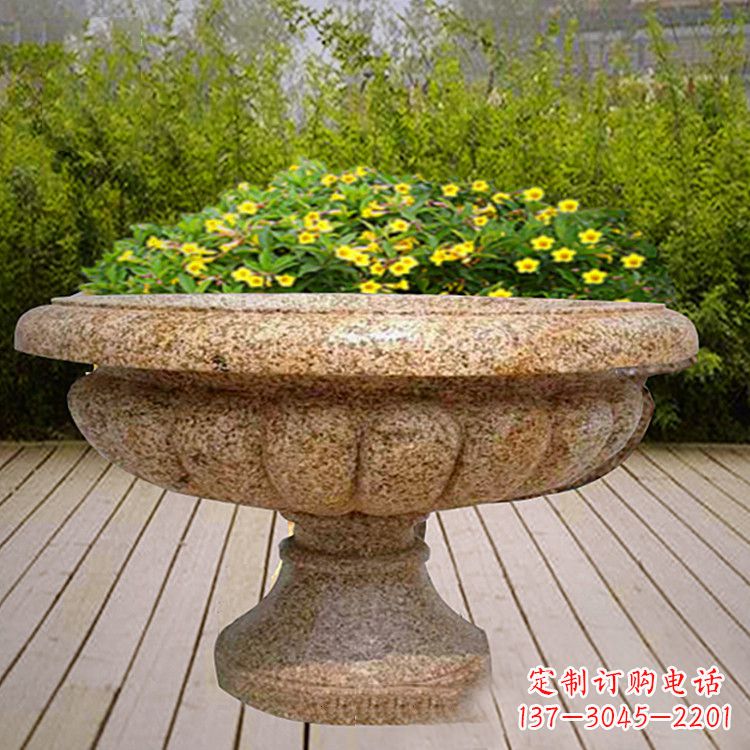 丽水花岗岩欧式园林花盆雕塑