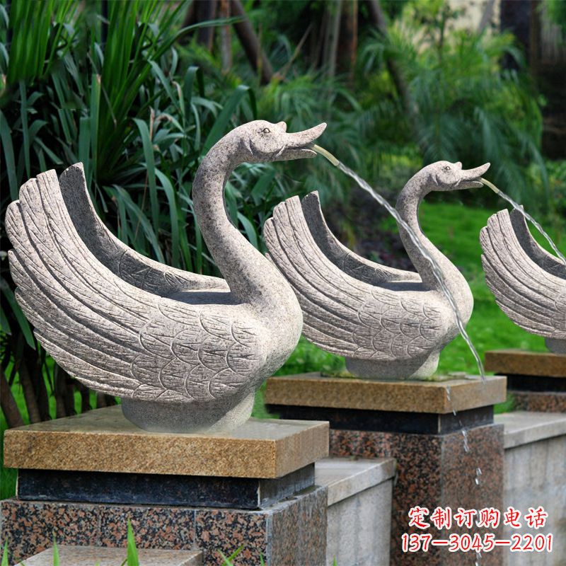 丽水尊贵的花岗岩天鹅喷水雕塑