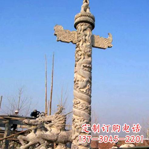 丽水象征古老华夏文化的华表柱子雕塑