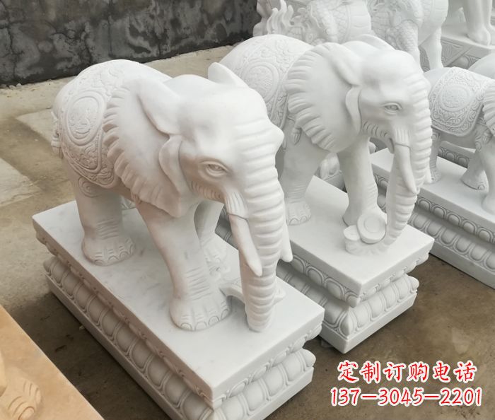 丽水增添吉祥气息的玉质大象雕塑