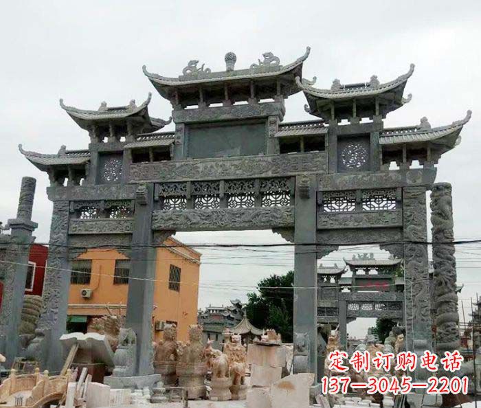 丽水石雕牌坊,精致雕塑让你完美点缀