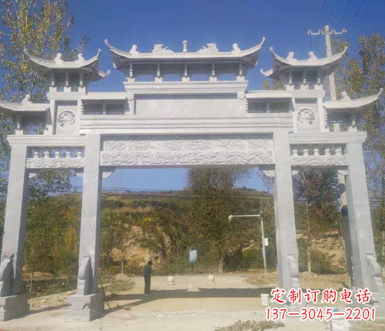 丽水中领雕塑:精雕制作仿古石牌坊石雕