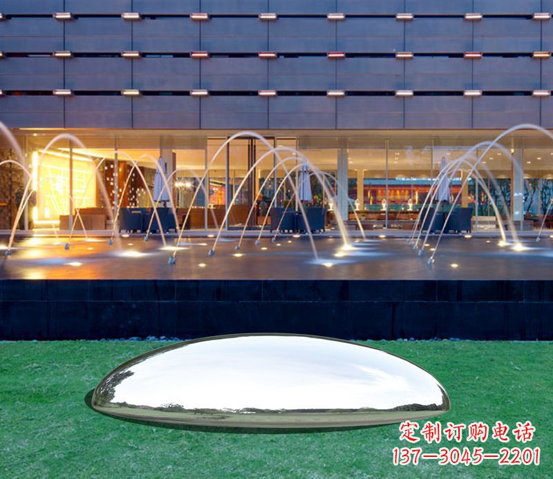 丽水镜面不锈钢鹅卵石雕塑 