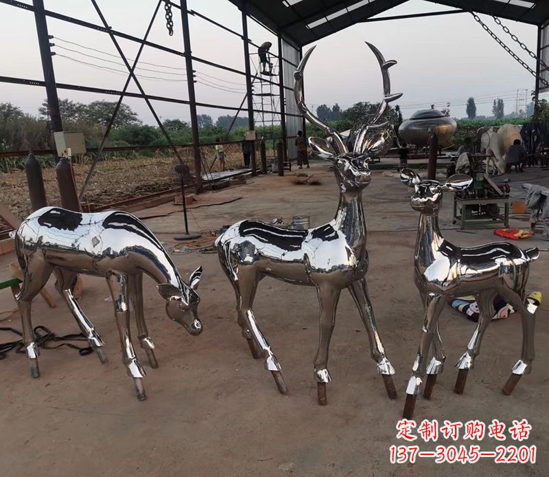 丽水赏心悦目的不锈钢小鹿雕塑