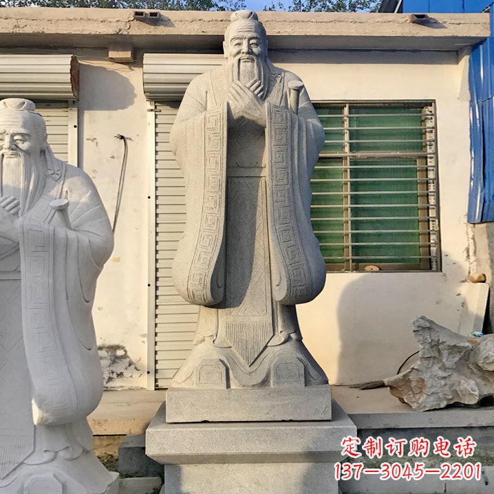 丽水用砂岩浮雕铸造大师级精美孔子雕塑