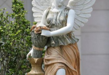 丽水精致高雅的汉白玉天使雕塑