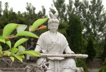 丽水汉末才女蔡文姬弹琴石雕塑-景区园林历史名人雕像