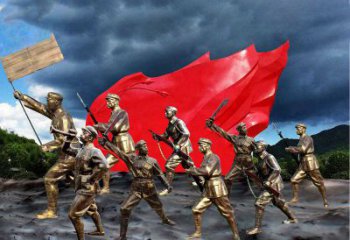 丽水纪念伟大革命先烈的红军雕塑