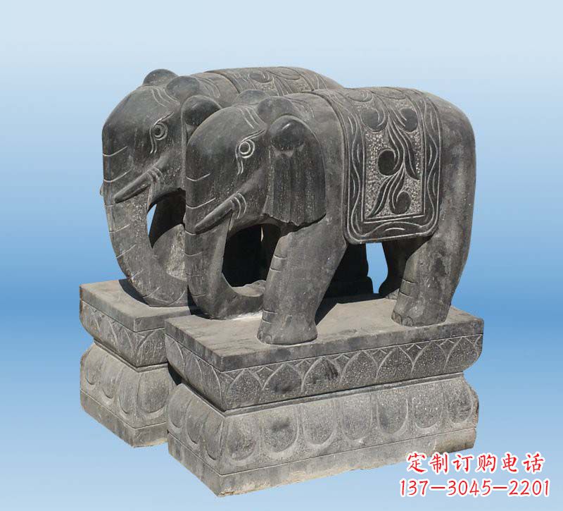 丽水青石仿古石雕大象