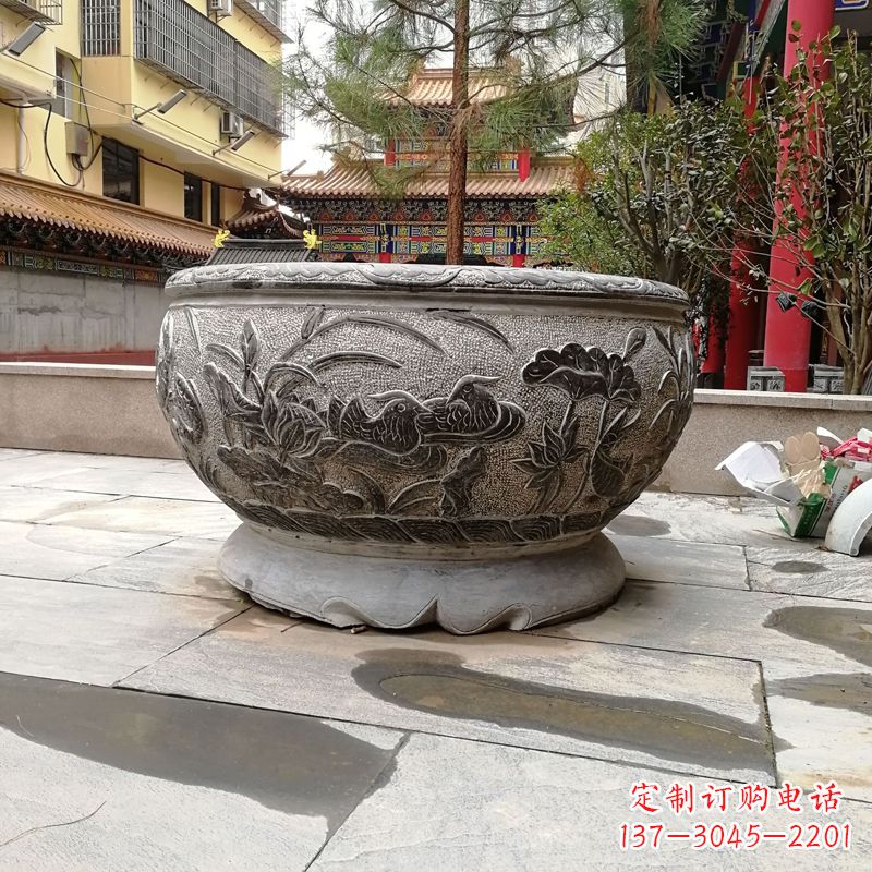 丽水青石仿古风格鱼缸雕塑