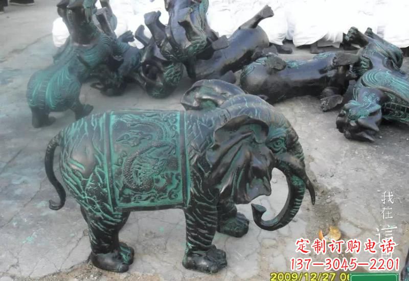 丽水精美青铜大象雕塑,极致线条优雅