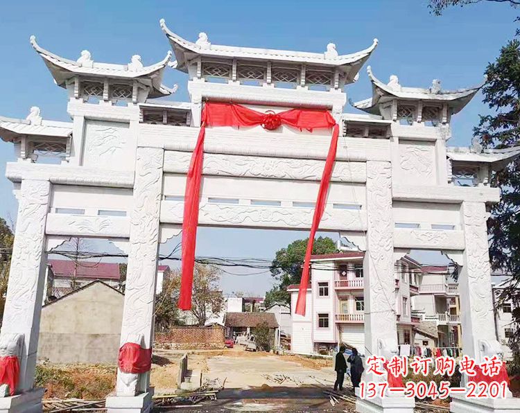 丽水三门三楼石雕牌坊：专业定制牌坊雕塑