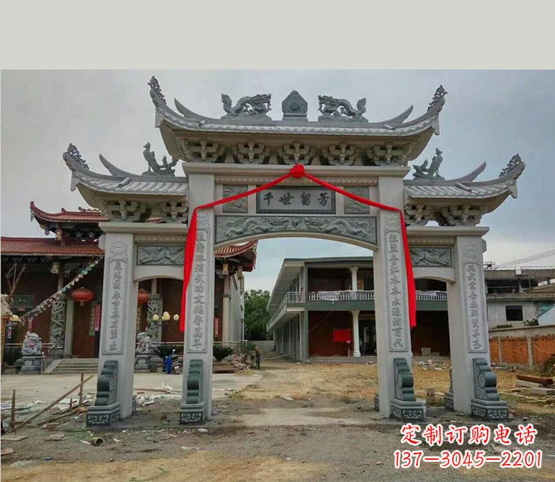 丽水以传统工艺为源的独特牌坊石雕