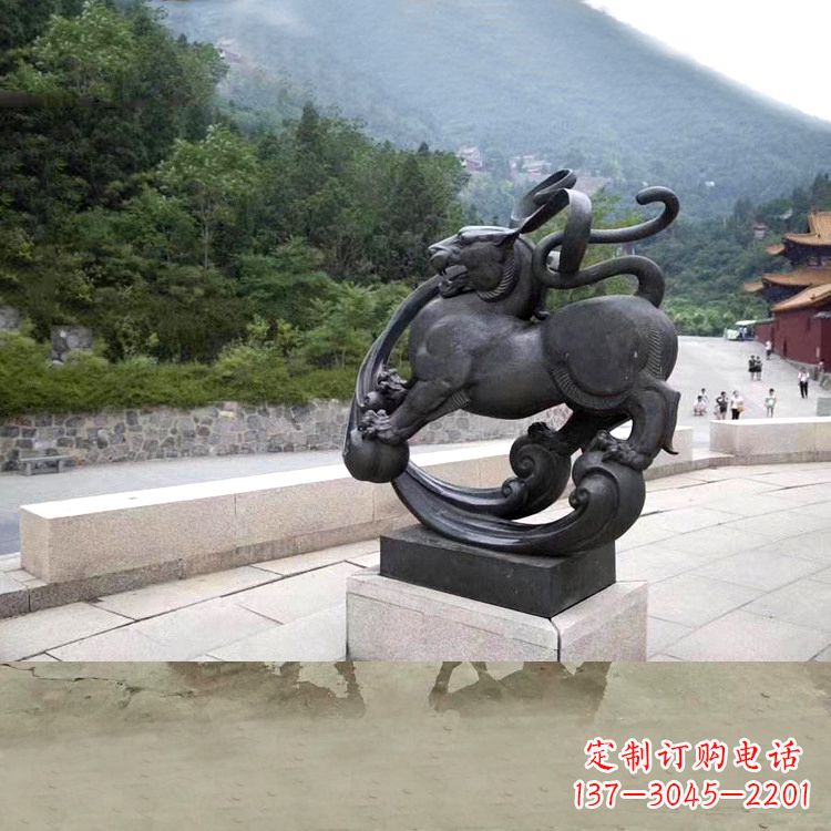 丽水神兽白虎铜雕塑,雕刻出传统中国文化之精髓