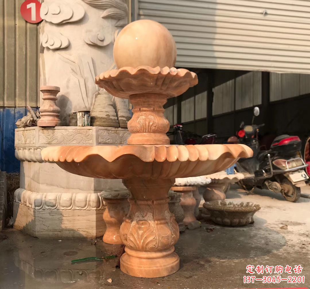 丽水象征祥和的石雕风水球雕塑