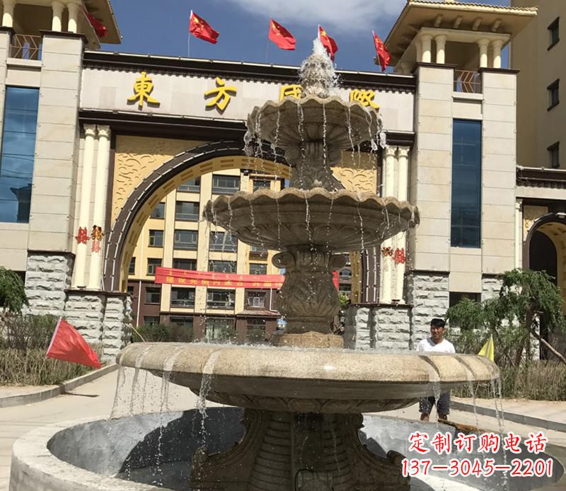丽水石雕小区大型喷泉雕塑
