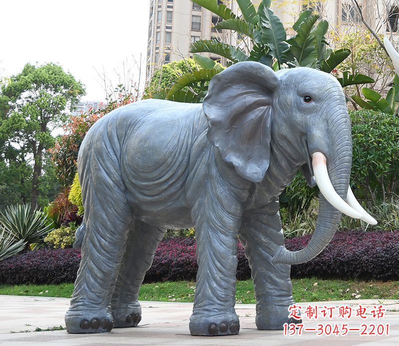 丽水石雕小区动物大象