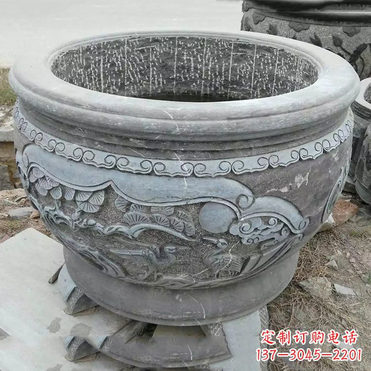 丽水石刻园林鱼缸