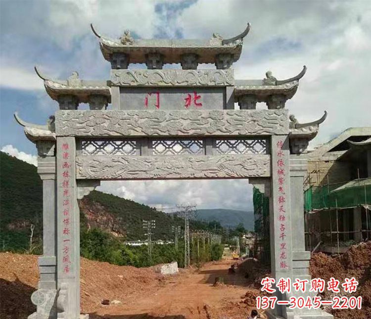 丽水石牌坊单门牌坊石雕
