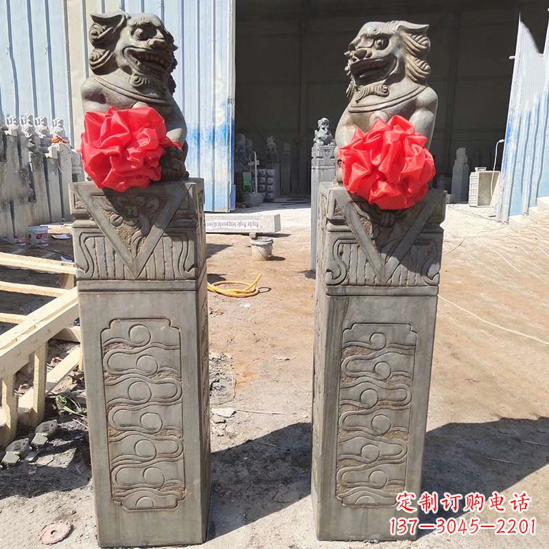 丽水石狮子栓马桩