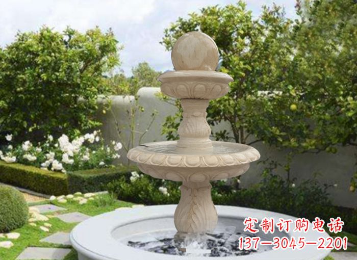 丽水双层风水球喷泉别墅石雕