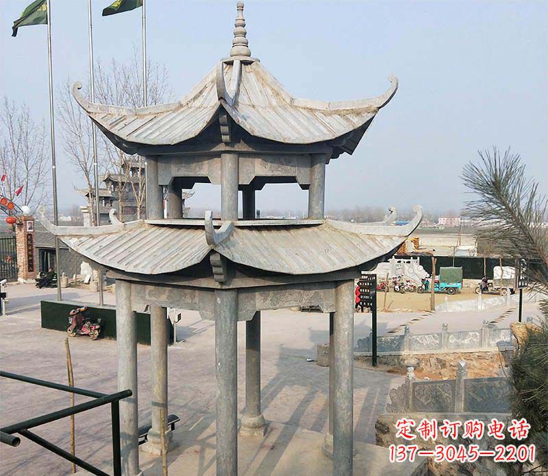 丽水双层户外凉亭石雕