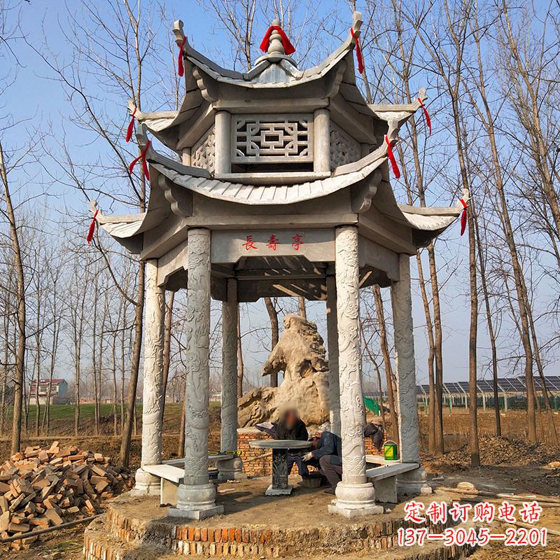 丽水双层六角石凉亭