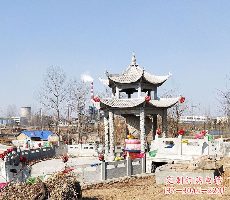 丽水双层石凉亭石雕 (2)