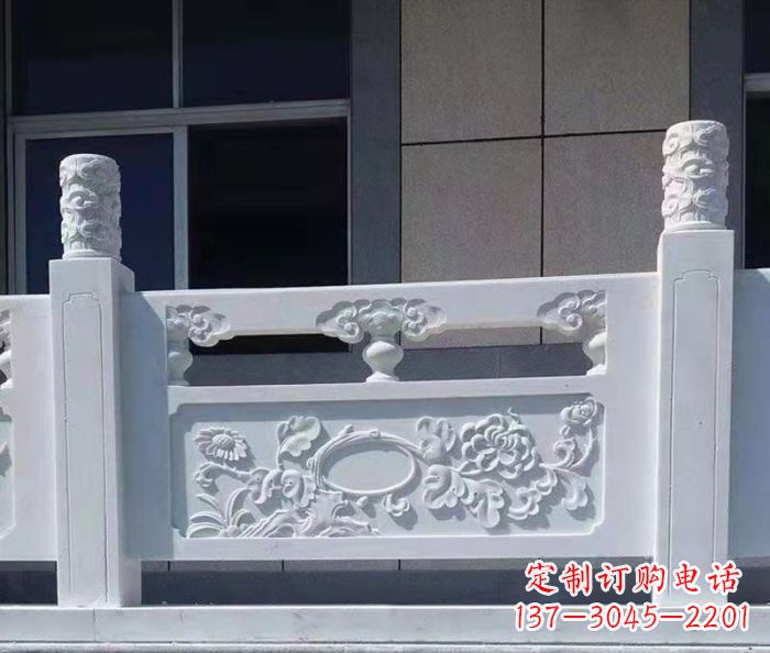 丽水寺庙景观汉白玉石浮雕栏板 (4)