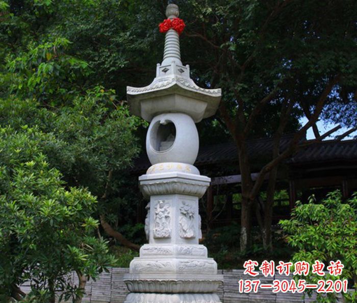 丽水寺庙景观舍利塔石雕 (2)