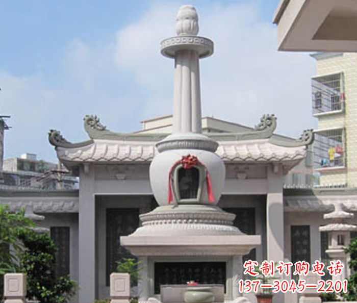 丽水寺庙景观舍利塔石雕 (4)