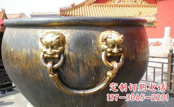 丽水寺庙水缸铜雕 (3)