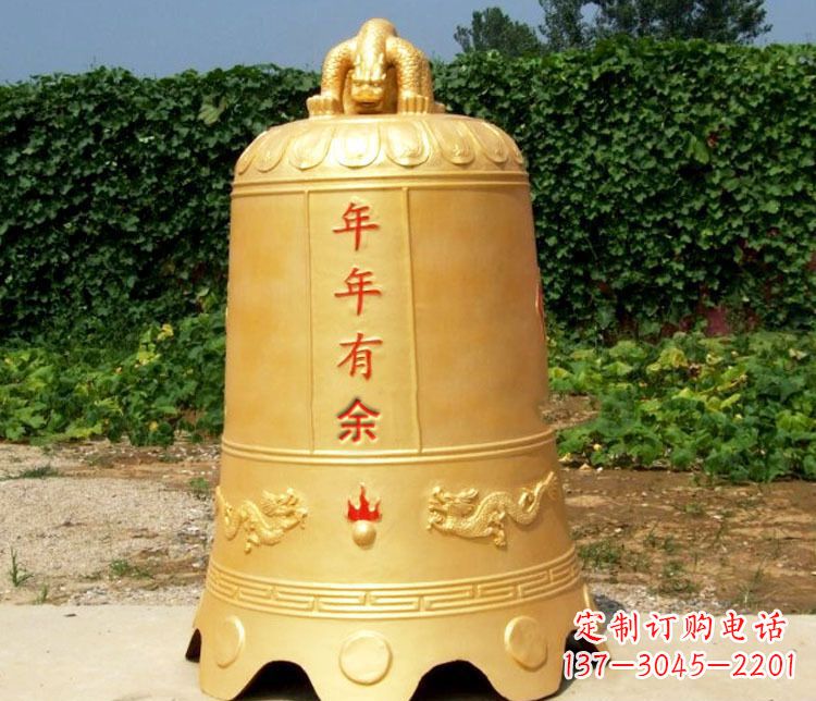 丽水寺庙铜钟雕塑 (2)