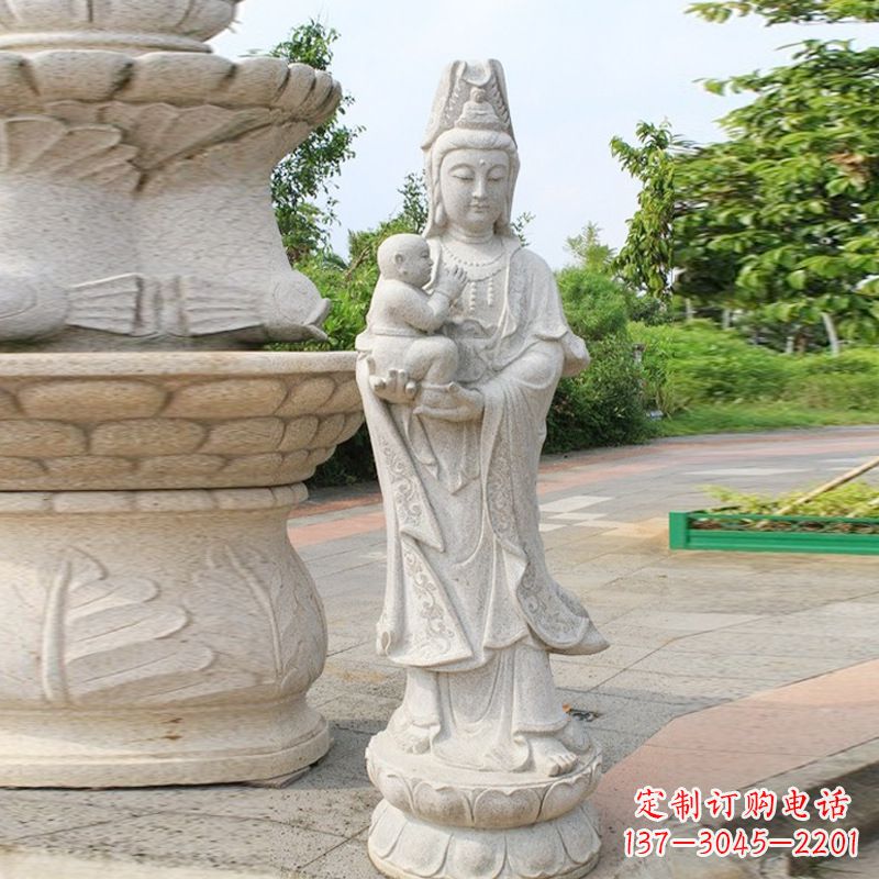丽水送子观音汉白玉石雕