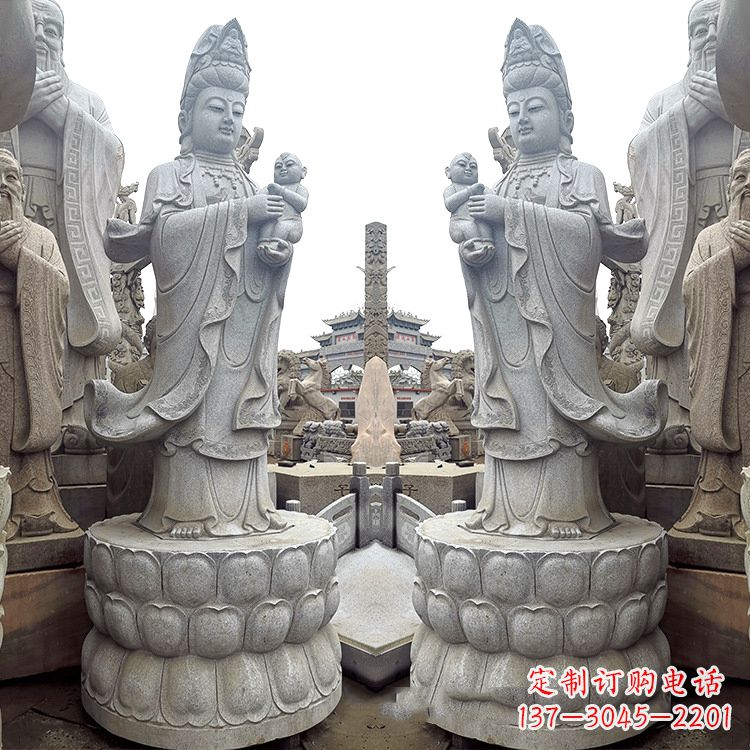 丽水送子观音青石雕塑