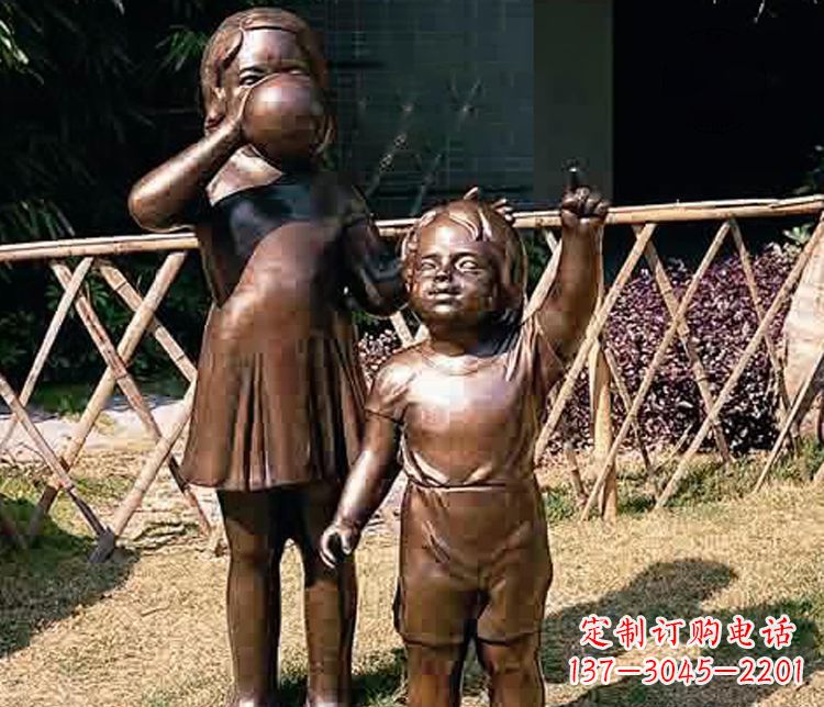 丽水铜雕吹气球儿童