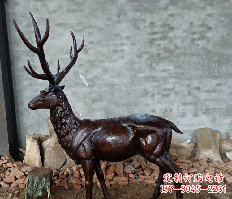 丽水铜雕户外公园动物雕塑鹿摆件
