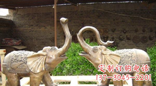 丽水铜雕吉祥小象公园动物雕塑