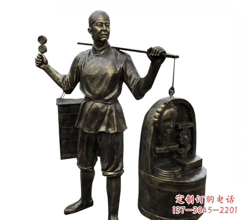丽水铜雕卖货郎