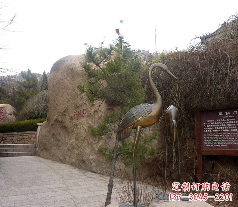 丽水铜雕仙鹤