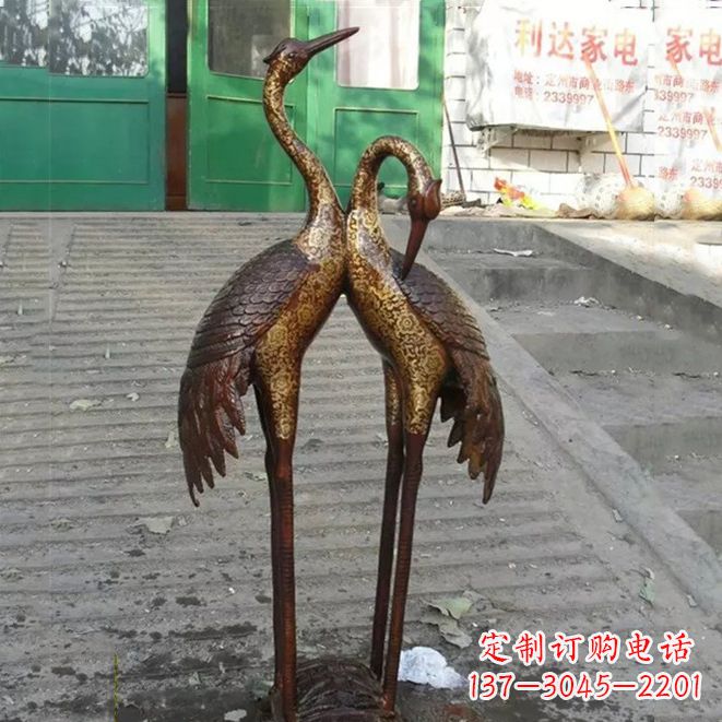 丽水铜雕仙鹤夫妻